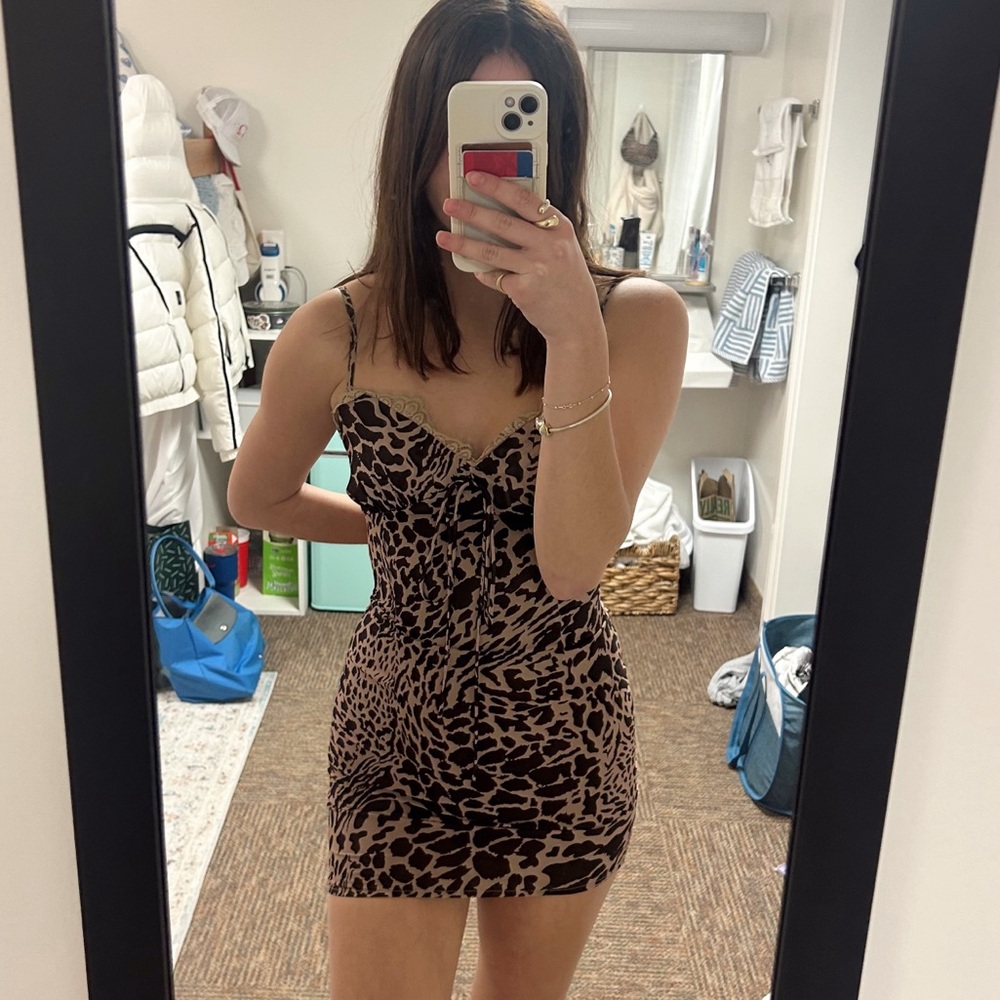 Lioness Animal Print Mini Dress